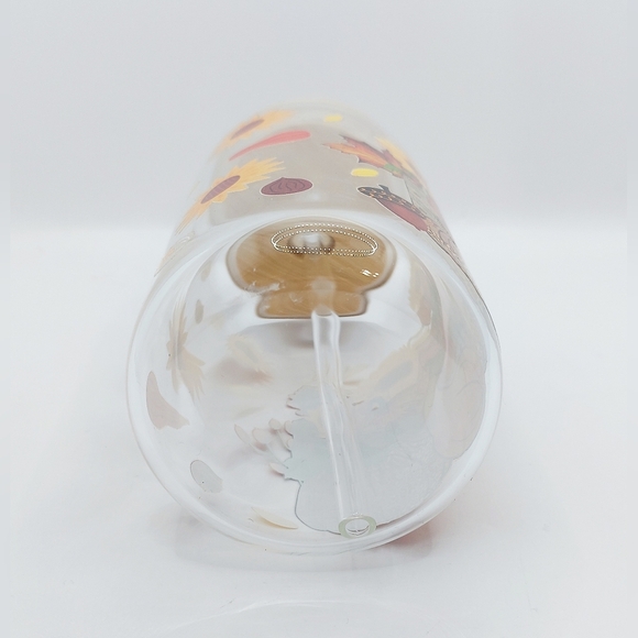 Fall Harvest Pumpkin and Sunflower 16oz Glass with Lid and Glass Straw - Picture 5 of 9